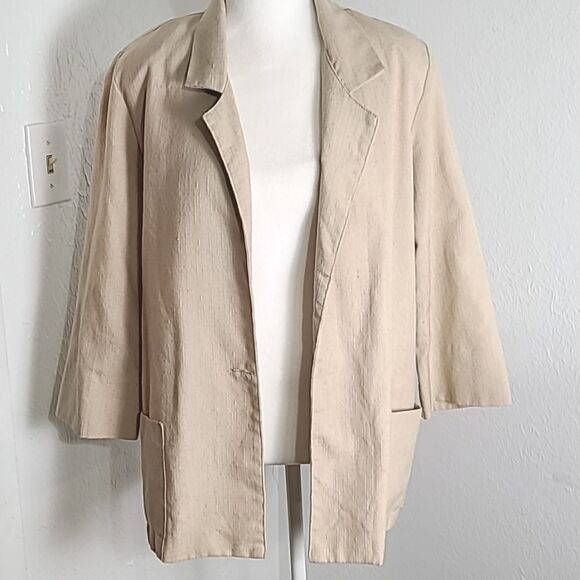 Joanna Vintage Beige Suit Jacket, Size Medium - Picture 2 of 11